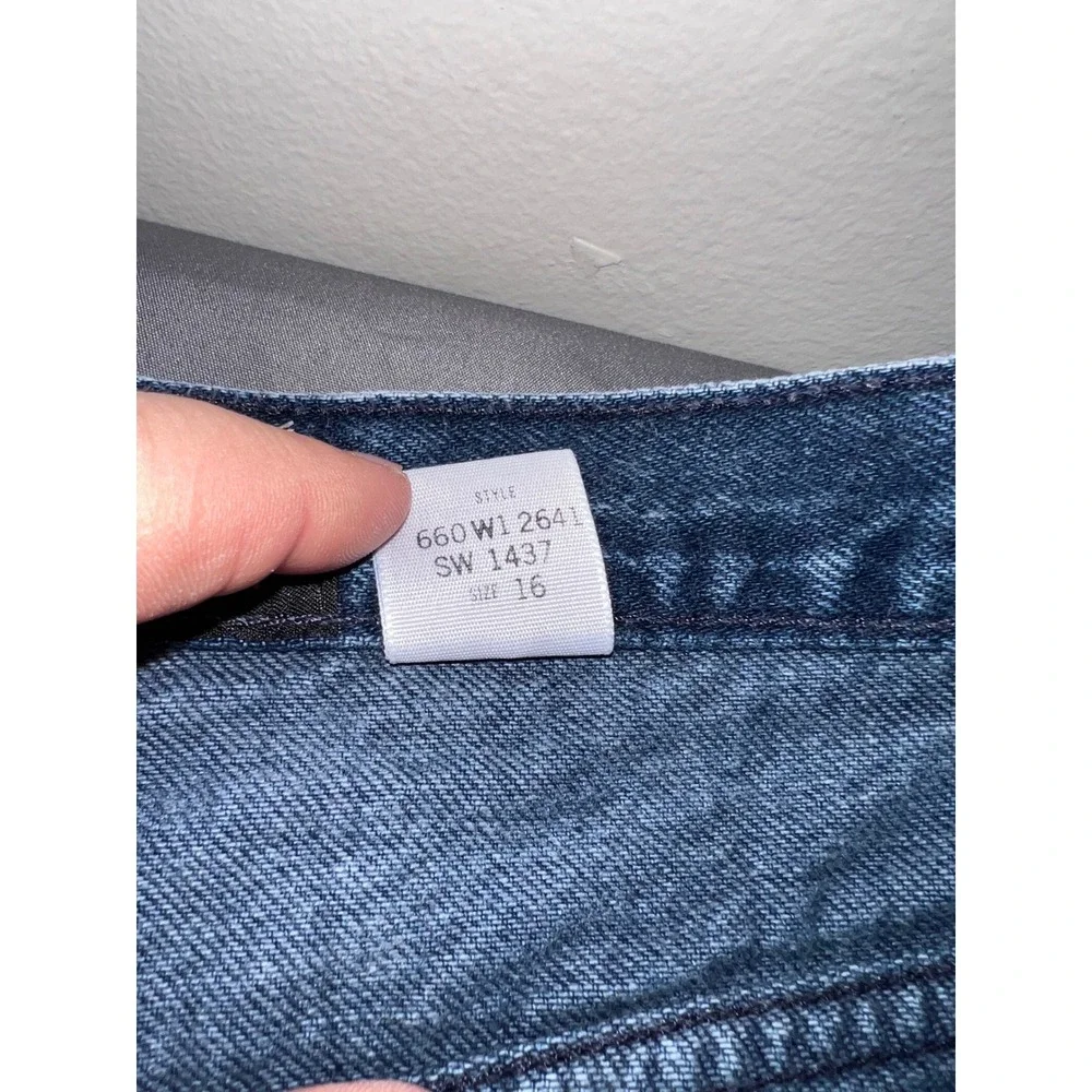 Sasson Vintage High Waisted Pleated Jeans Dark Wash Blue Cotton Size 16